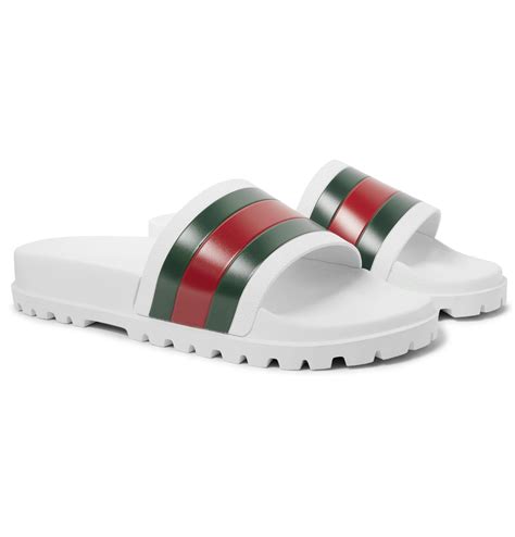 white gucci slides men|men's gucci slides size 10.